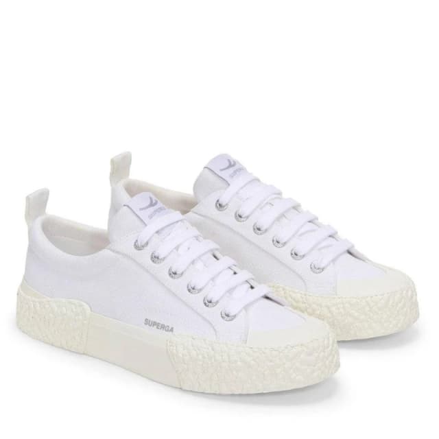 Superga Mens 2660 Stripe Big Bumpers Trainers in White Size: 4 White Male 4