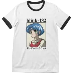 Blink-182 - Anime Unisex Large T-Shirt - White/Black