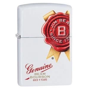 Zippo Unisexs Jim Beam White Regular Windproof Lighter