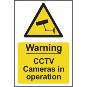 Warning CCTV In Operation sign 148 x 210mm. Manufactured from strong