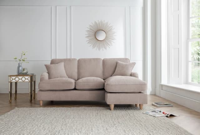 The Great Sofa Company Orla Right Hand Chaise Sofa Manhattan Charcoal in Taupe Unisex