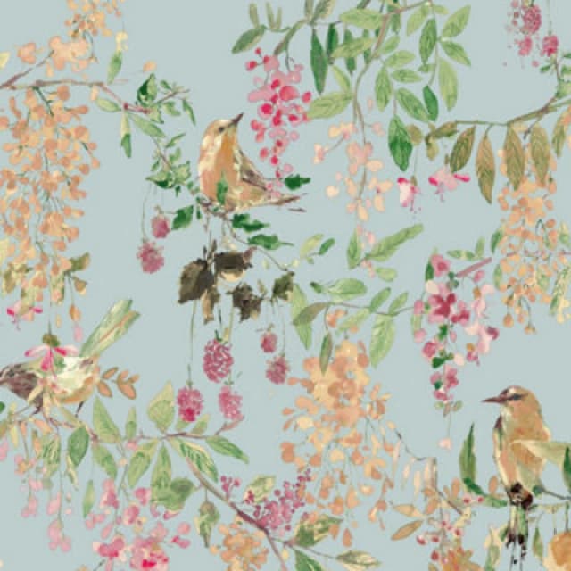 Grandeco Blackberry Trail Textured Wallpaper, Blue A79303