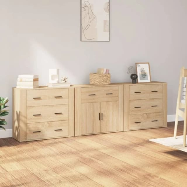 VIDAXL Sideboards 3 pcs Sonoma Oak Engineered Wood Vidaxl 3185426