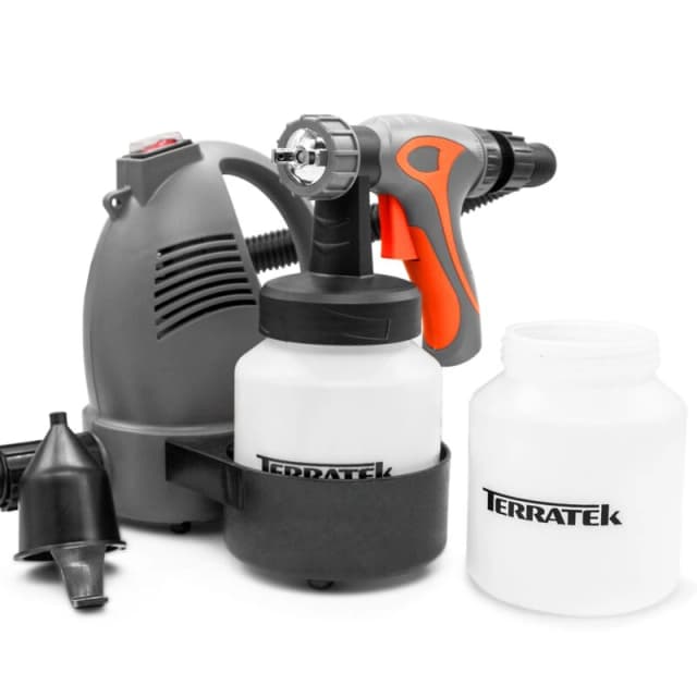 TERRATEK 650W Electric Hand Held Paint Sprayer, 2 x 800ml Paint Pots, Paint Fence Sprayer - Terratek TTPS100