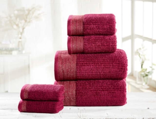 Rapport Home Mayfair Towel Pure Cotton Face Damson/gold
