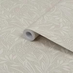 Laura Ashley Barley Neutral Leaf Smooth Wallpaper