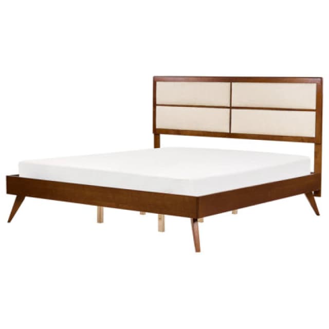 Beliani Bed Poissy 180 X 200 Cm (Eu Super King) Dark Ash Wood