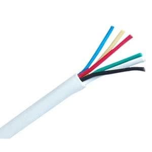 CQR White 0.182mm 6 Core 3 Pair Round Professional Copper PVC Intruder Burglar Alarm Security Cable - 1 Meter