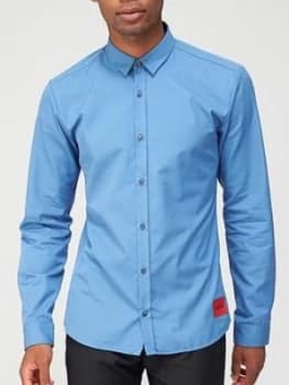 Hugo Boss Ero 3 Red Patch Logo Shirt Medium Blue Size 2XL Men
