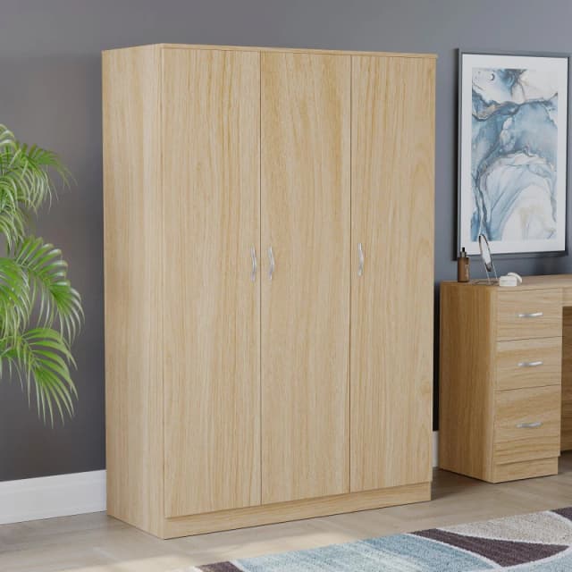Lassic Vida Designs Riano 3 Door Wardrobe Pine unisex 3 Door
