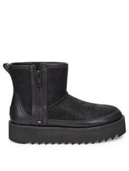 Ugg Classic Premium Rebel Biker Mini Ankle Boots - Black
