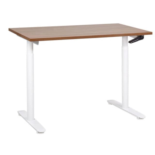 Beliani Manual Adjustable Standing Desk Destinas Brown/ White 120 Cm 72 Cm