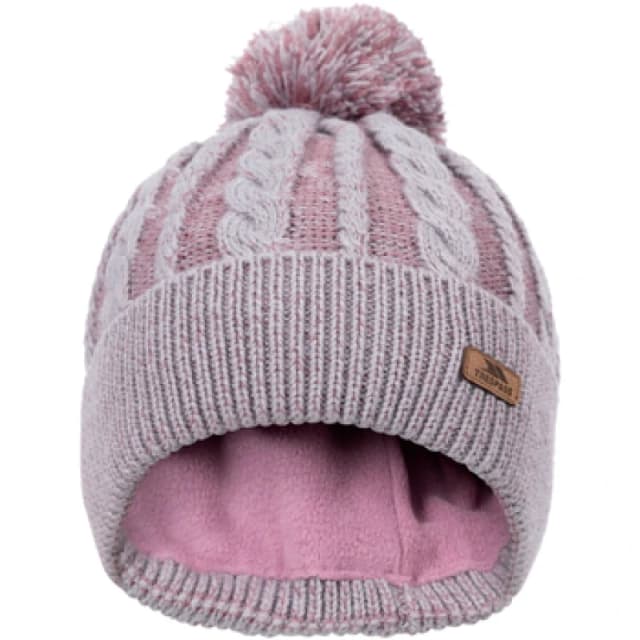 Trespass Elle Leather Badge Beanie Rose female