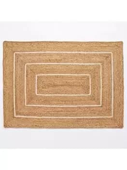 Prestbury Natural Border Braided Rug 120 x 170cm