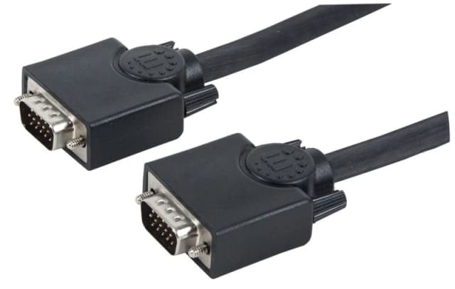 Manhattan Manhattan VGA Monitor Cable (with Ferrite Cores), 20m, Black, Male to Male, HD15, Cable of higher SVGA Specification (fully compatible), Shi