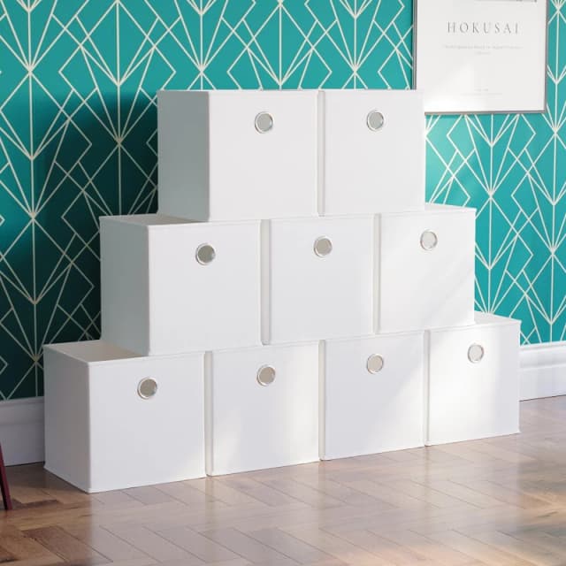 Lassic Vida Designs Durham Cube Storage Basket Set of 9 White unisex Set of 9