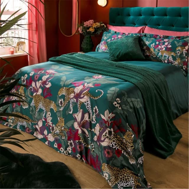 Biba Biba Jungle leopard Reversible Duvet and Pillowcase Set - Multi Multi Double
