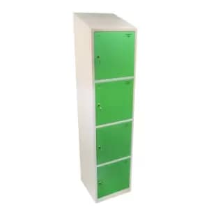 Four Tier Hero Metal Locker, Light Grey Doors, 1950H x 300W x 300D