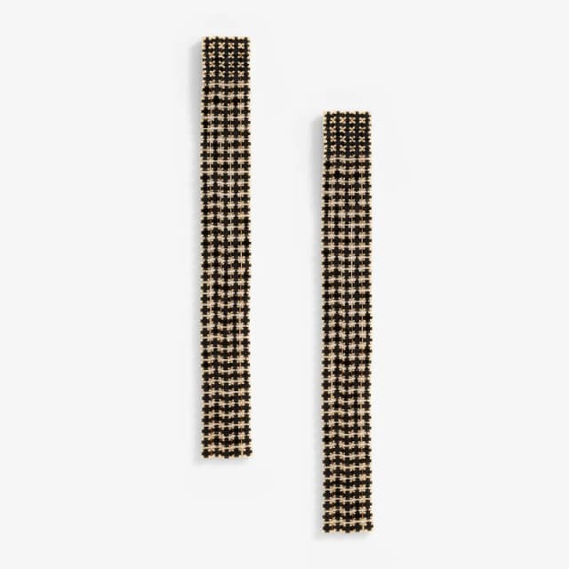 Mood Black Diamante Drop Earrings Jewellery Sets One Size Black 72793703000