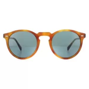 Round Semi Matte LBR Indigo Photochromic Sunglasses