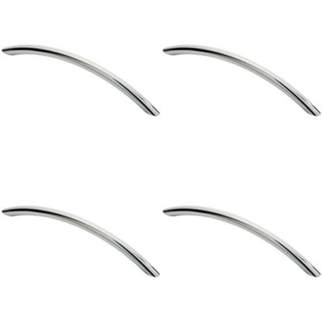 Loops 4x Curved Bow Cabinet Pull Handle 190 x 10mm 160mm Fixing Centres Chrome Multi unisex