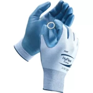 Cut Resistant Gloves, Pu Coated, White/Blue, Vend Pack, Size 10