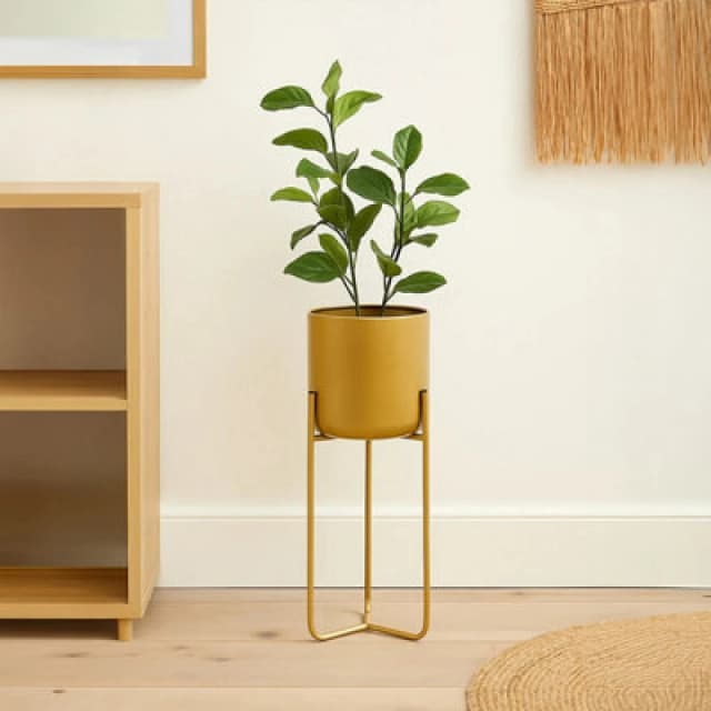 Orsina Avento Large Gold Finish Floor Planter
