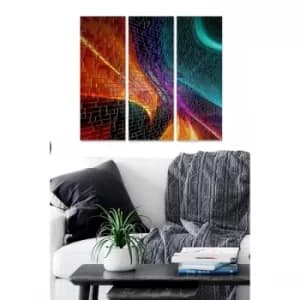 MDF54339 Multicolor Decorative MDF Painting (3 Pieces)