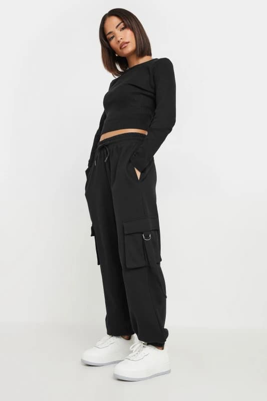 PixieGirl Petite Cargo Joggers Black