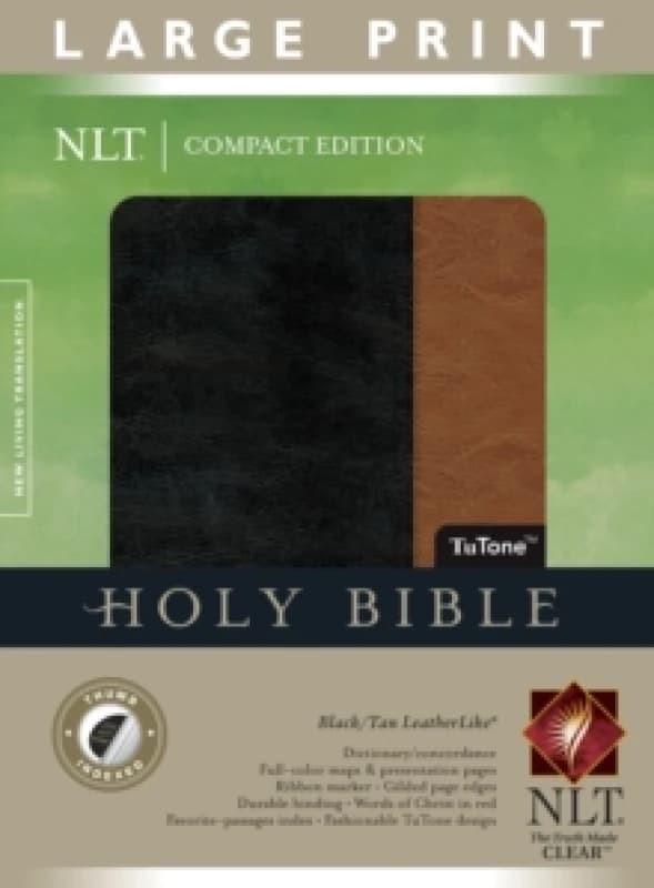 Large Print Compact Bible-NLT Leather / fine binding