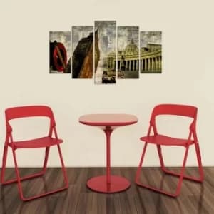 5PMX-006 Multicolor Decorative MDF Painting (5 Pieces)