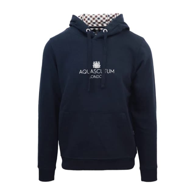 Aquascutum Mens Hooded Sweat Hoodie Navy male Small
