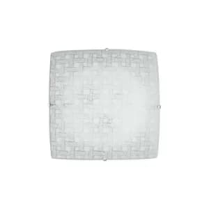 Fan Europe PAMELA LED Patterned Glass Flush Ceiling Light White 1480lm 4000K 30x30cm