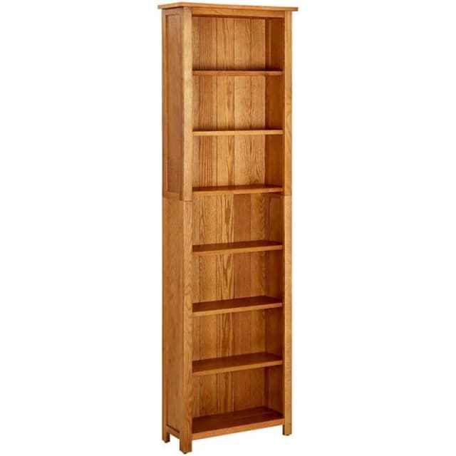 VIDAXL 7-Tier Bookcase 60x22x200cm Solid Oak Wood vidaXL 8720286543061