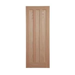 Vertical 3 panel Oak veneer Internal Door H1981mm W686mm