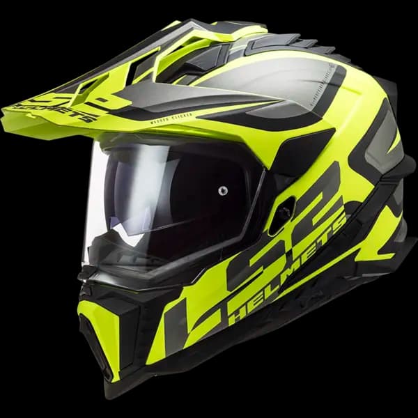 LS2 MX701 Explorer Alter Matt Black Hi-Vis Yellow ECE 22.06 Adventure Helmet Size XS
