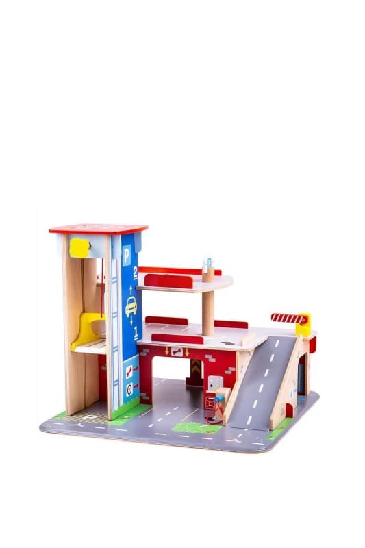 Bigjigs Toys Park and Play Garage Playset Multi