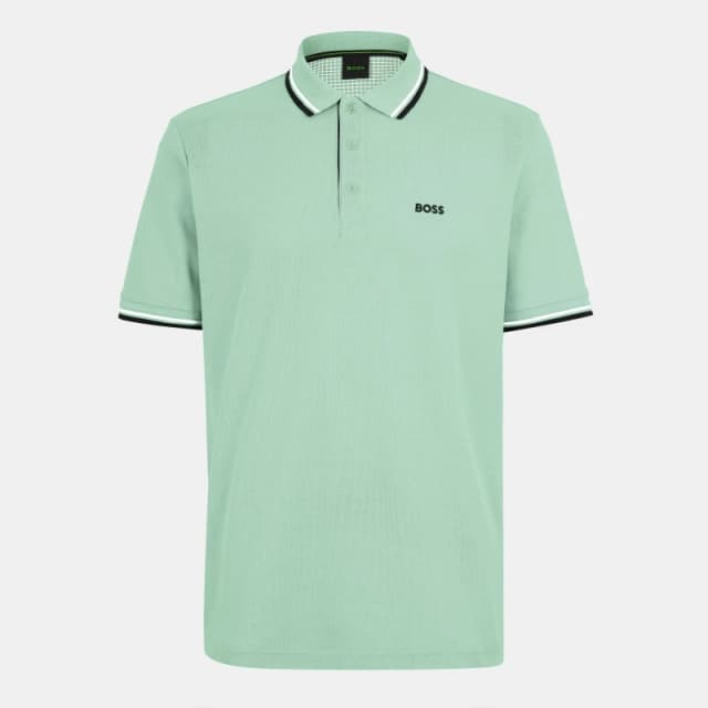 Boss Mens Paddy Short-Sleeve Polo Shirt Open Green male S