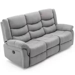 Seattle Fabric 3 Seater Electric Sofa - Grey