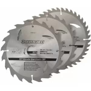 Silverline - tct Circular Saw Blades 20, 24, 40T 3pk - 180 x 30 - 20, 16mm Rings