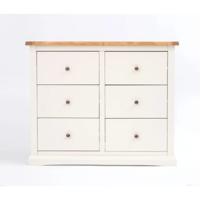 Cabinet Bits Castelli 6 Drawer Chest of Drawers Brass Knob in Off-White Off-White Unisex