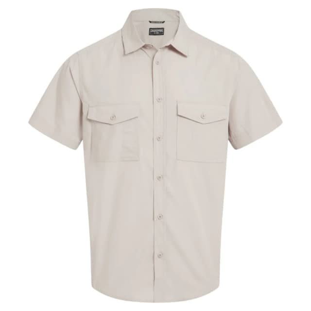 Craghoppers Craghoppers Men Kiwi Short Sleeved Insect-Barrier Shirt in Beige Size: Small Beige S Male 5063260132305