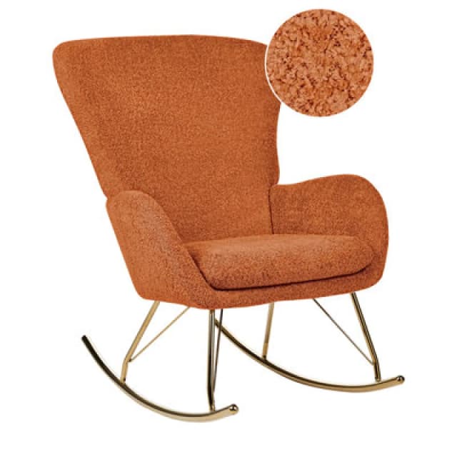 Beliani Rocking Chair Anaset Boucle Orange