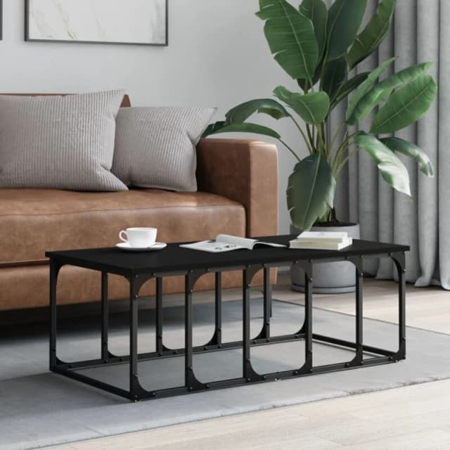 Vidaxl Coffee Table Black 100X50X35.5cm Engineered Wood, Black 833378