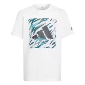 adidas 3Bar T Shirt Junior Boys - White