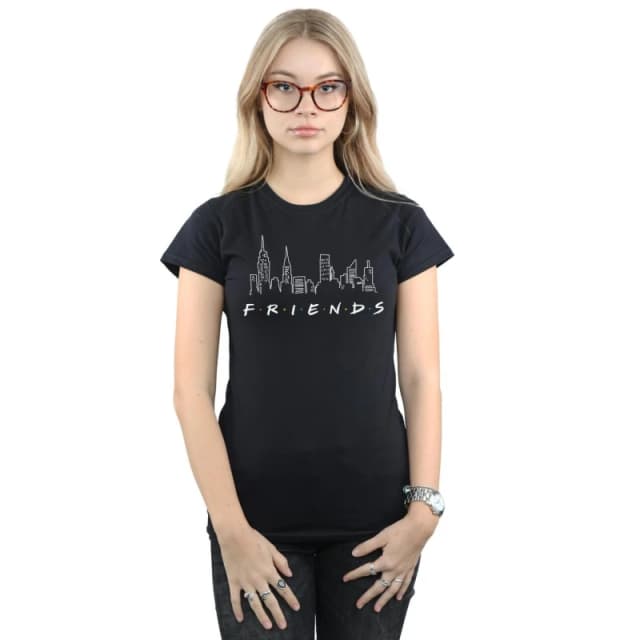 Friends Skyline Logo Cotton T-Shirt Black female