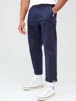 Tommy Jeans Branded Turn Up Trousers - Navy