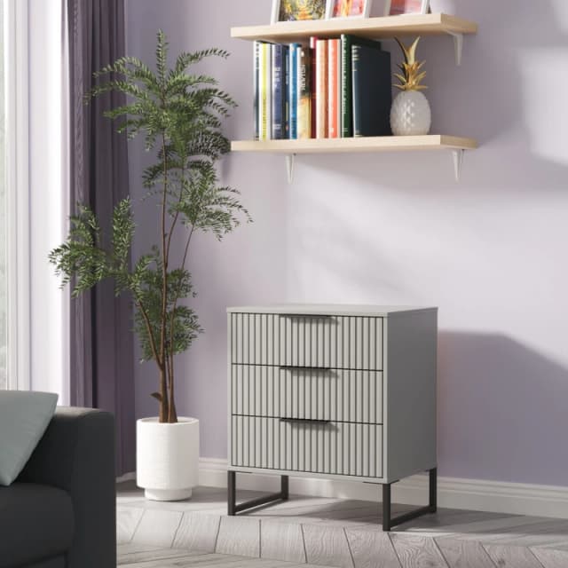 Ready Assembled 2 U Menai 3 Drawer Chest (Ready Assembled) in Dark Grey Dark Grey Unisex