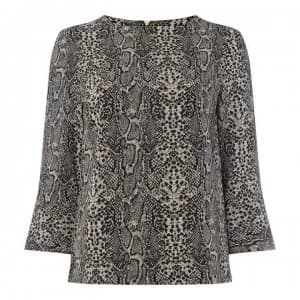 Biba Contour Cuff Shell Blouse - Snake Print
