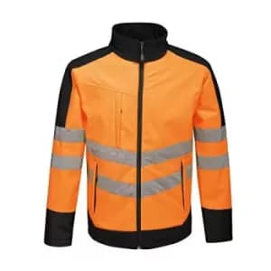 Regatta Unisex Hi Vis Pro Reflective Softshell Work Jacket (L) (Orange/Navy)